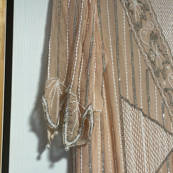 Beautiful vintage bead & pearl embroidered silk pink dress very josephine baker - Picture 5 of 10